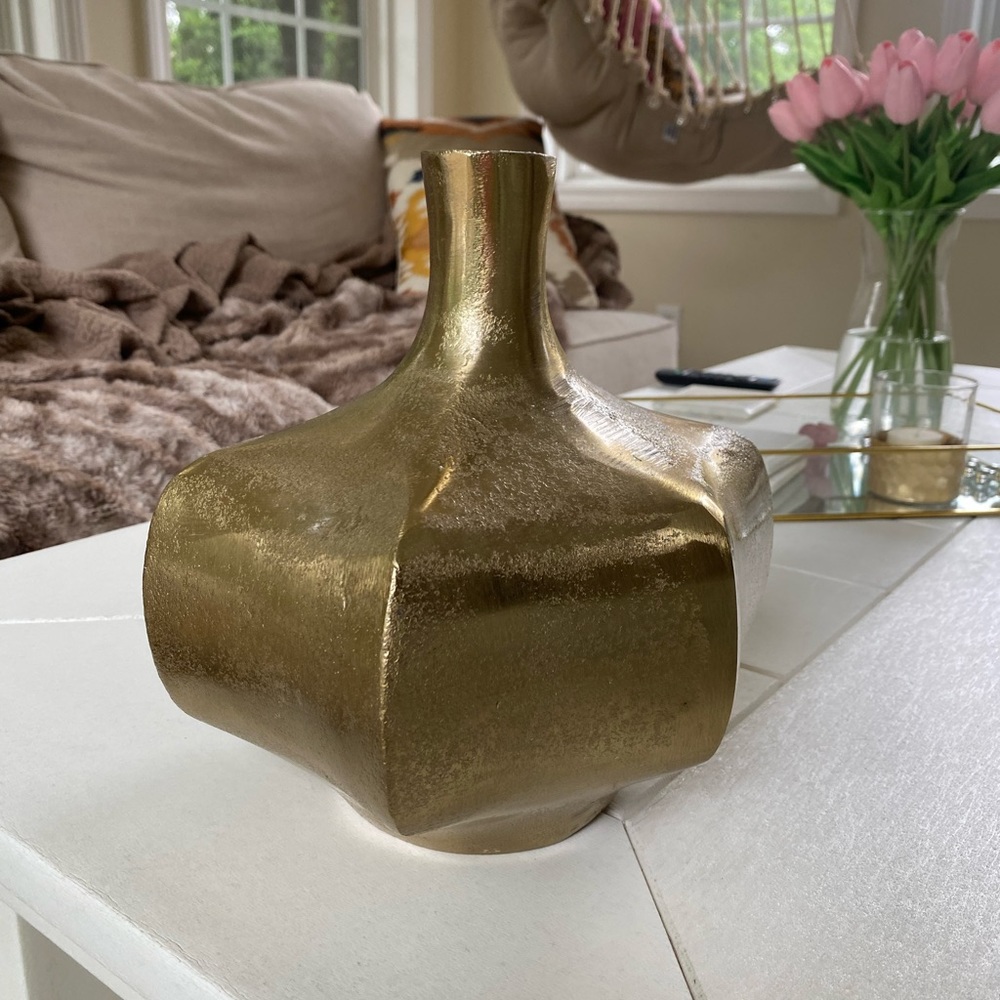 Textured gold decor object / vase.